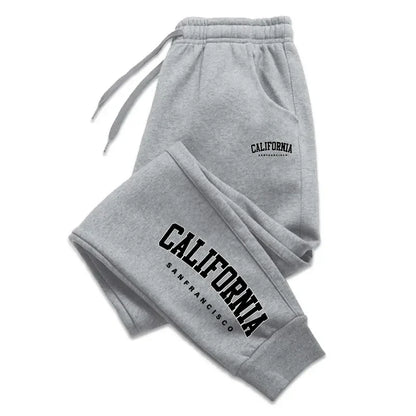California Print Unisex Casual Joggers - Elastic Waist - Various Colors