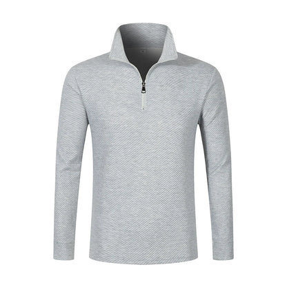 Men's Long Sleeve Zipper Polo Sweater