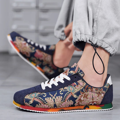 Men's Casual Canvas Lace-Up Sneakers – Comfortable & Stylish Footwear