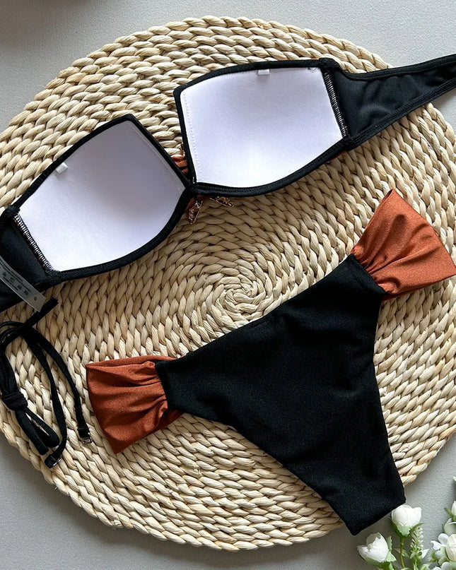 Women's Two-Piece Push-Up Bikini Set - Various Colors