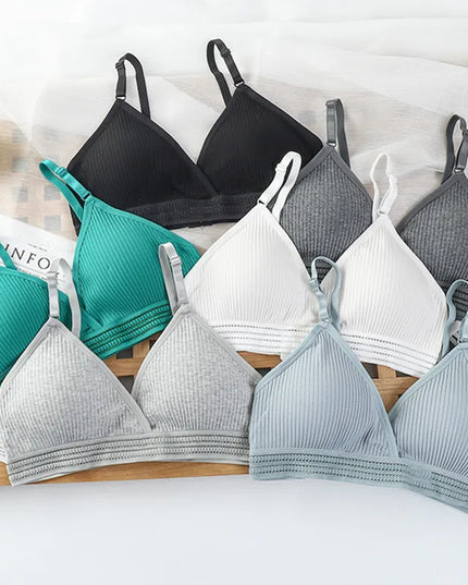 Non-Wire Push-Up Bras for Women with Thin Padded Cups
