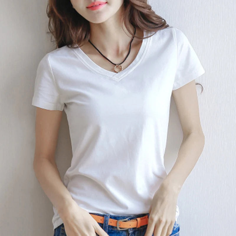 Women's Slim Fit Round Neck T-Shirts 