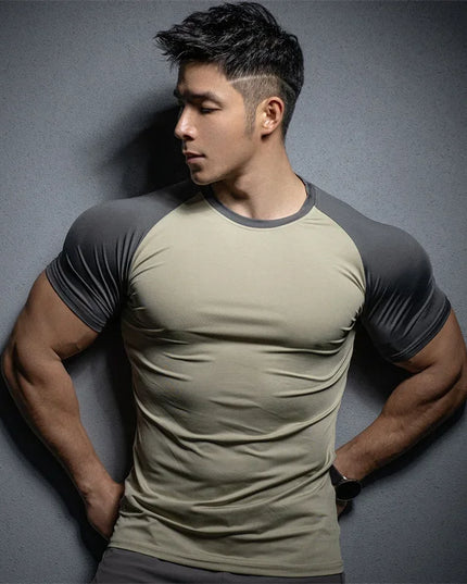Slim Fit Men’s Short Sleeve Elastic T-Shirt