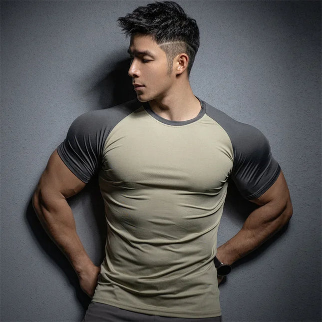 Slim Fit Men’s Short Sleeve Elastic T-Shirt