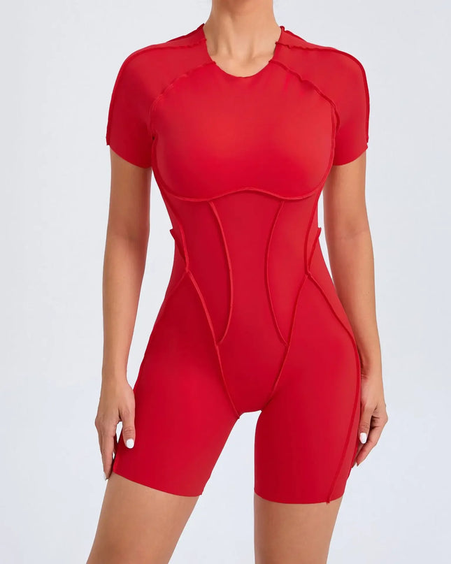 Women's Short Sports Jumpsuit - Gym & Workout Jumpsuit for Women