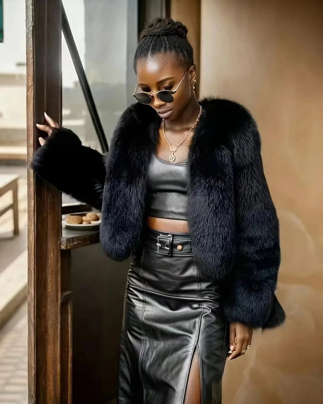 Elegant Women's Classic Faux Fur Jacket