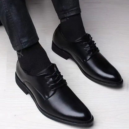 Men's Faux Leather Heightening Shoes - Stylish Elevated Men's Footwear