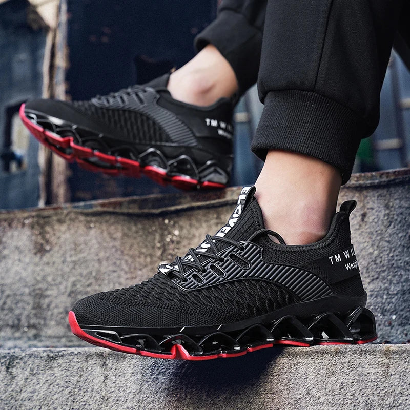 Men's Breathable Soft-Soled Lace-Up Sneakers - Comfortable & Lightweight Athletic Shoes for Men