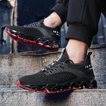 Men's Breathable Soft-Soled Lace-Up Sneakers - Comfortable & Lightweight Athletic Shoes for Men