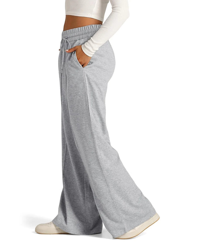 Women's Wide Leg Straight Pants with Drawstring
