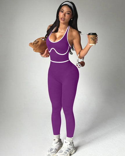 Women's One-Piece Bodysuit Yoga Set