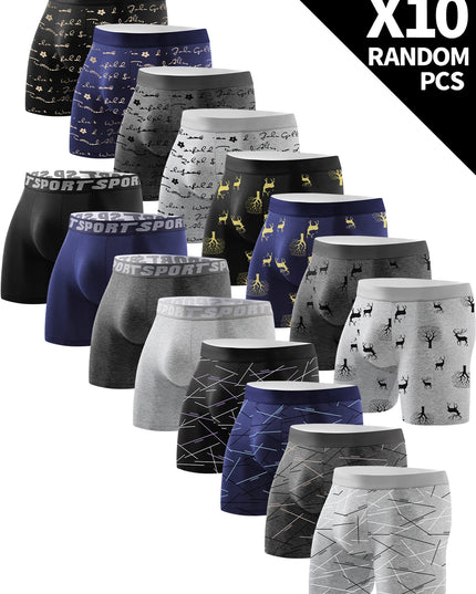 10-Pack Men's Breathable and Soft Boxer Briefs