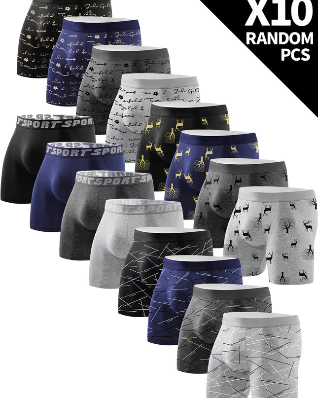 10-Pack Men's Breathable and Soft Boxer Briefs