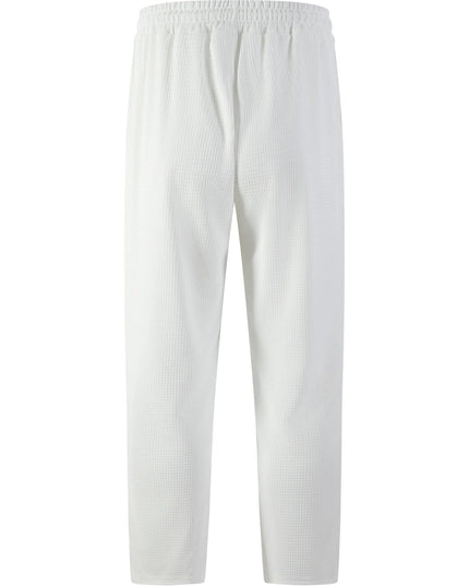 Men’s Lightweight Breathable Wide-Checkered Casual Pants with Drawstring Waist