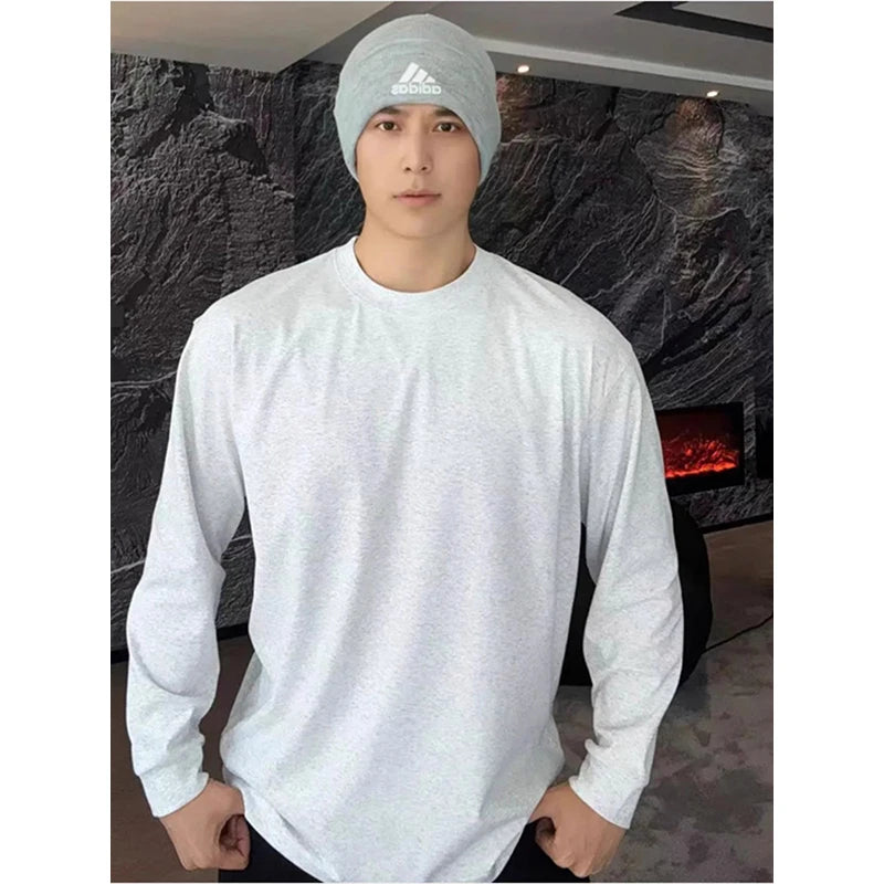 Men's Cotton Long Sleeve Casual Loose Fit Sweater