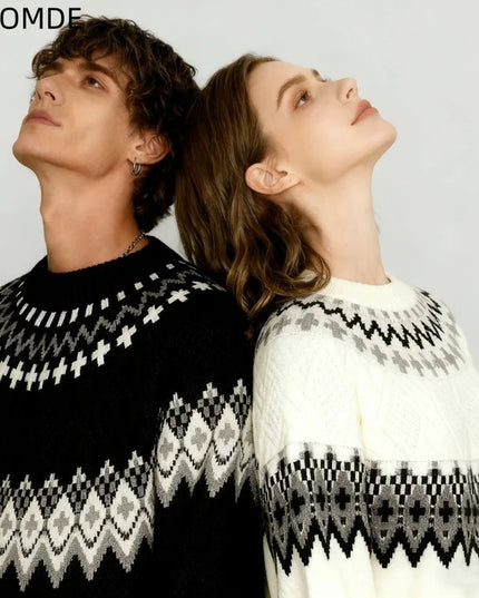 ZAZOMDE Striped Knit Pullover Sweater for Women and Men