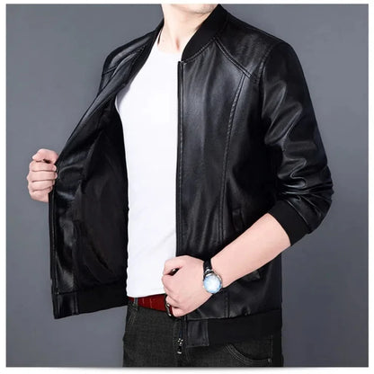 Men's Casual PU Leather Jacket