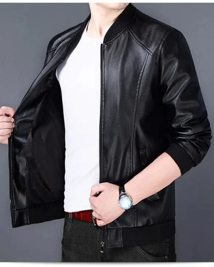 Men's Casual PU Leather Jacket