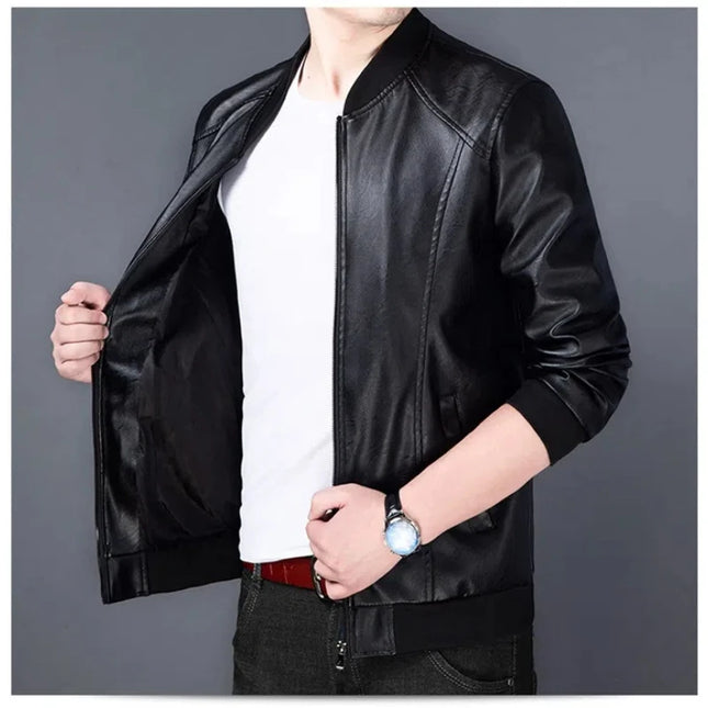 Men's Casual PU Leather Jacket