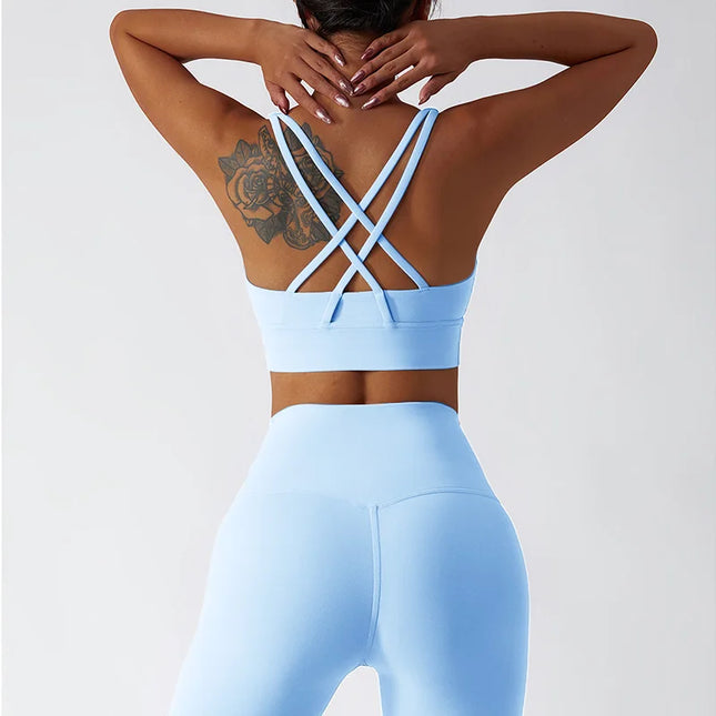 2-Piece Women's Yoga Set: Push-Up Bra and Leggings Combo - Various Colors