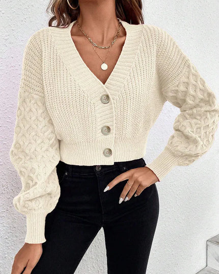 Women's Knitwear Fried Dough Twists Button Cardigan