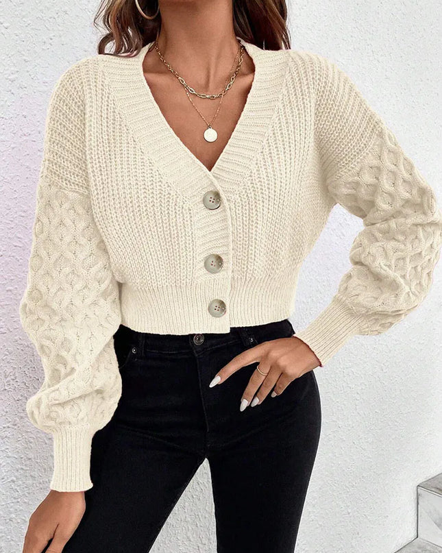 Women's Knitwear Fried Dough Twists Button Cardigan