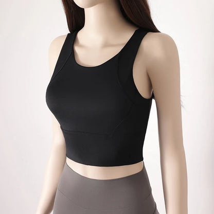 Women’s Sports Activewear Vest with Fixed Chest Pad