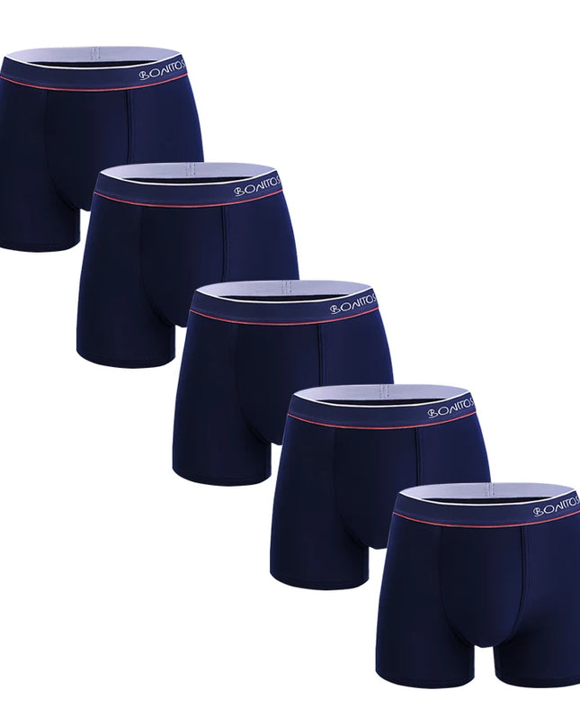 Men's Cotton Boxer Shorts - 5-Pack Comfortable Underwear for All-Day Wear
