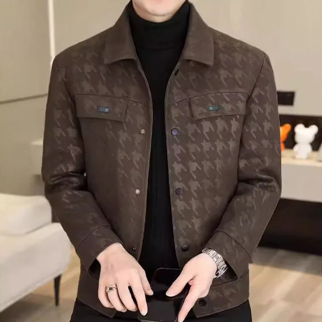 Men's Casual Square Collar Plaid Jacket - Stylish and Comfortable Outerwear