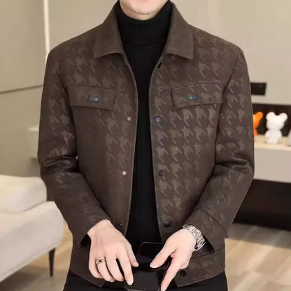 Men's Casual Square Collar Plaid Jacket - Stylish and Comfortable Outerwear