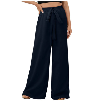 Women's Wide Leg Loose Fit Drawstring Casual Pants