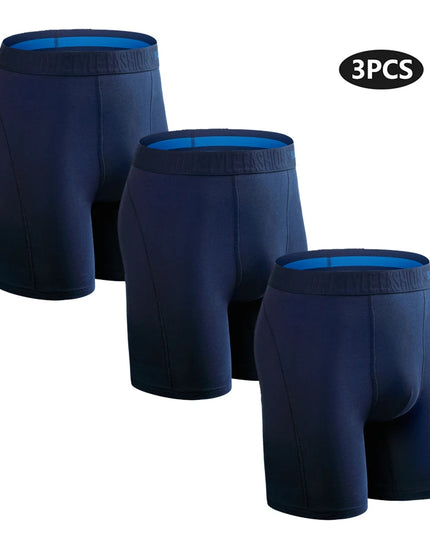 3-Pack Men’s Cotton Boxer Shorts – Long Fit