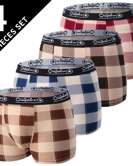 4-Pack Men's Comfortable Elastic Waist Trunks