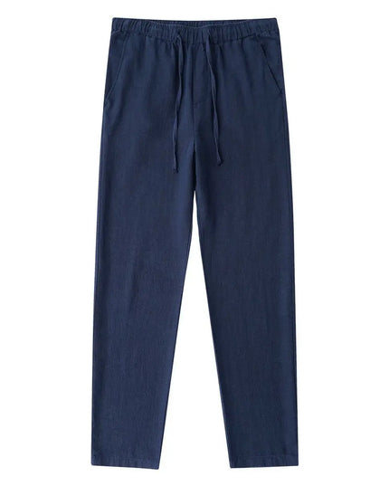 Men's Casual Lightweight Cotton Linen Wide Leg Pants