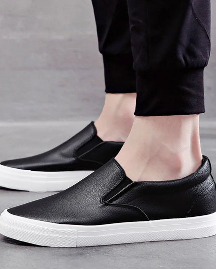 Men's Faux Leather Slip-On Sneakers
