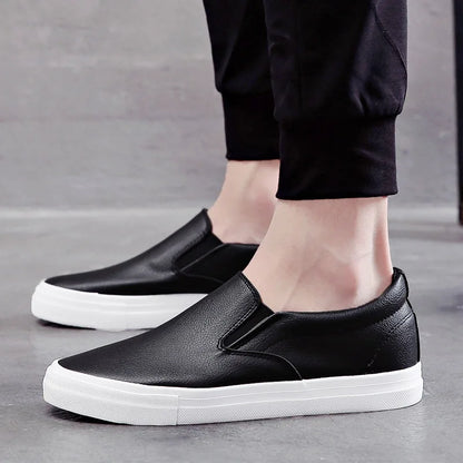 Men's Faux Leather Slip-On Sneakers