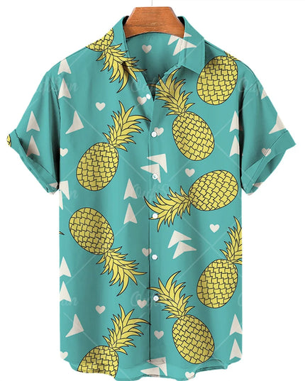 Men's T-Shirt with a Variety of Fruit and Animated Print