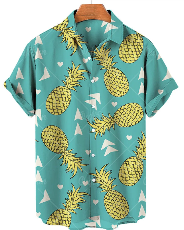Men's T-Shirt with a Variety of Fruit and Animated Print