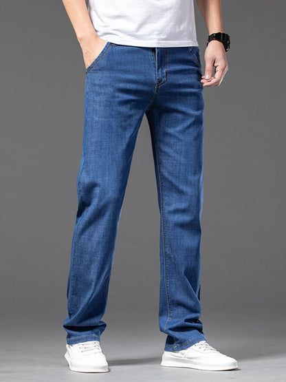 Men's Slim Fit Straight Leg Jeans - Classic Casual Denim Pants for Men