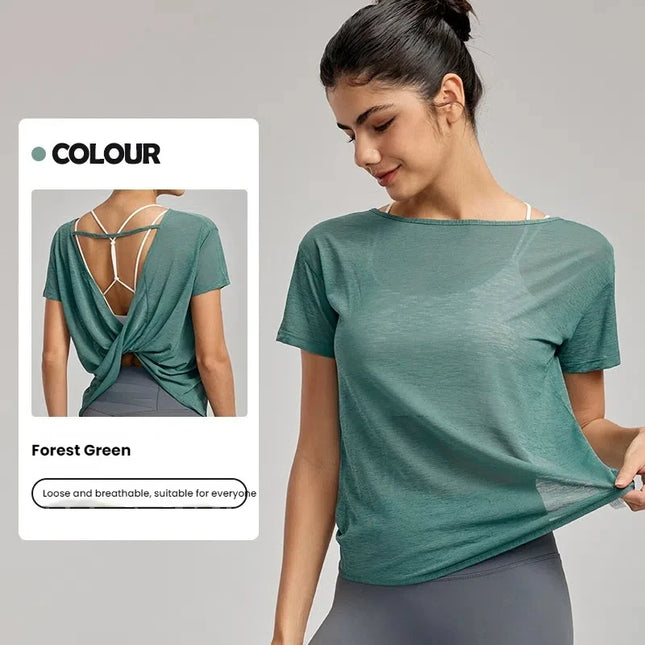 Women's Lightweight Loose-Fit Breathable Sheer Mesh Top