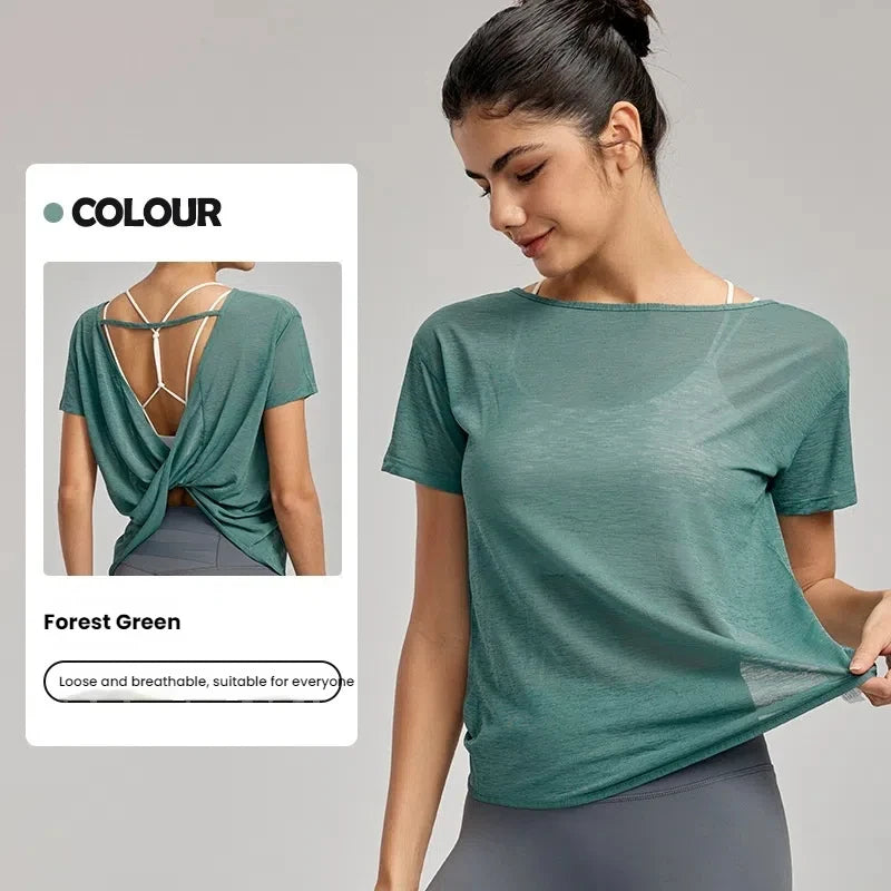 Women's Lightweight Loose-Fit Breathable Sheer Mesh Top