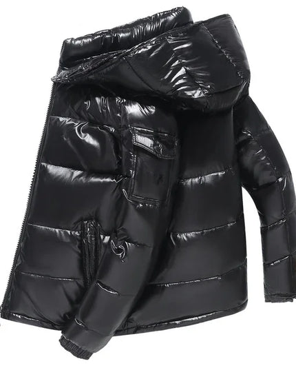 Men's Glossy Hooded Down Parka Jacket