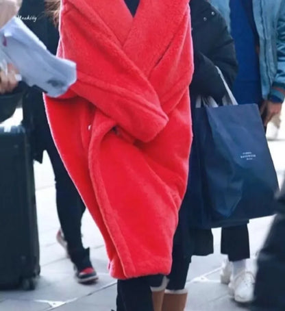 Women's Faux Fur Coat - Long, Thick, Warm, Elegant Winter Coat for Women