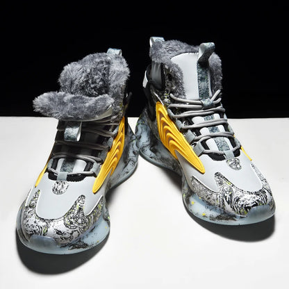 Men's Winter Boots - Warm Non-Slip Plush Sneakers for Men - Various Designs