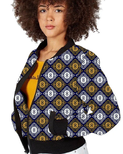 Women's Short Zipper Bomber Jacket