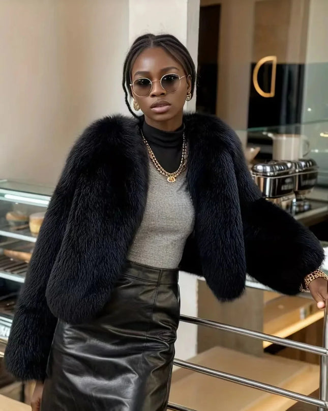 Elegant Women's Classic Faux Fur Jacket