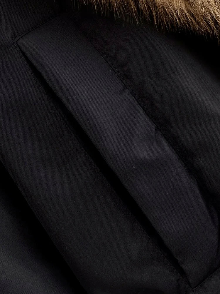 Women's Casual Jacket with Lapel and Fur Collar