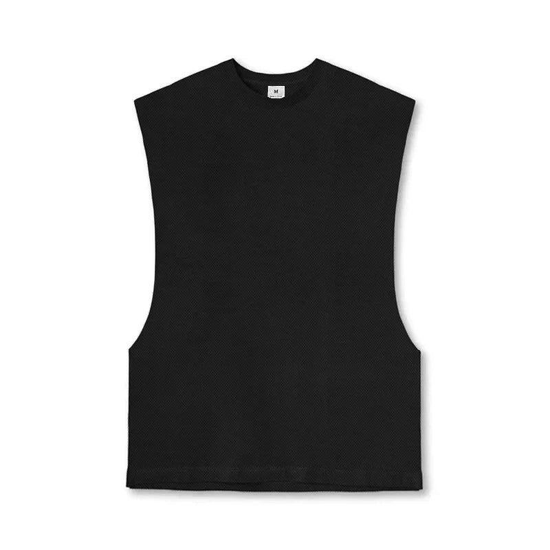 Men's Open Side Cut-Off Vest - Gym Tank Top for Men