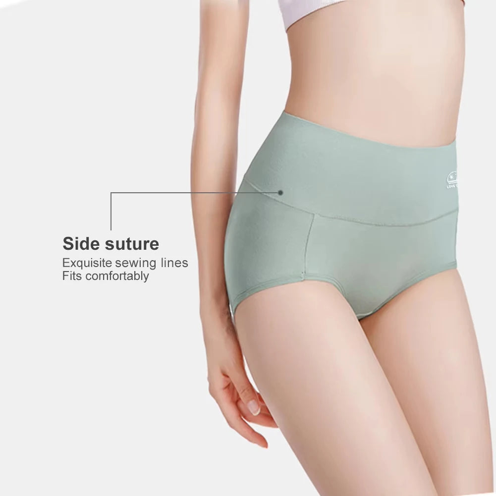 5 Pack Women's Cotton High-Waisted Underwear - Tummy Control & Butt Lift