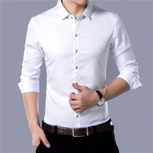 Men's Long Sleeve Slim Fit Shirt - Various Colors